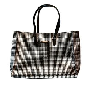 Ralph Lauren Herringbone Logo Tote , Black & Cream